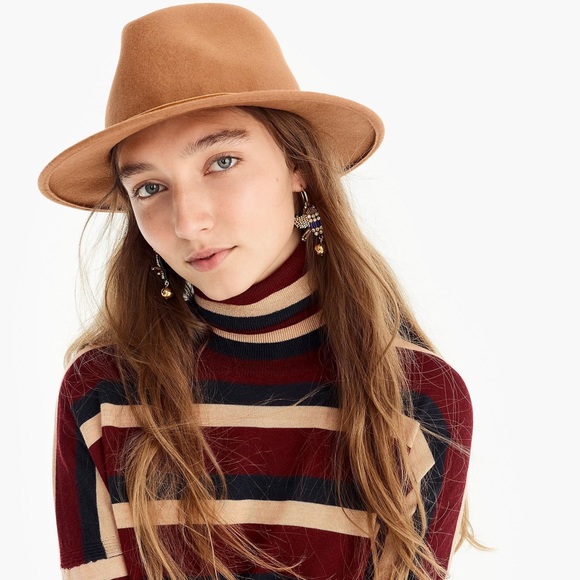 J. CREW Western Wool Hat with Grosgrain Trim